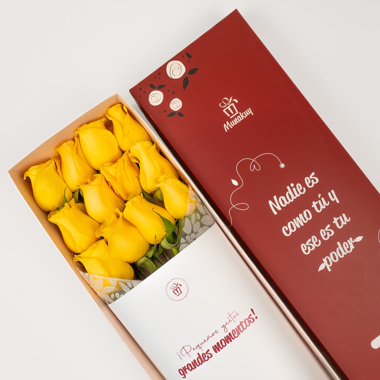 Caja de 12 rosas amarillas envíos a toda Lima y Callao