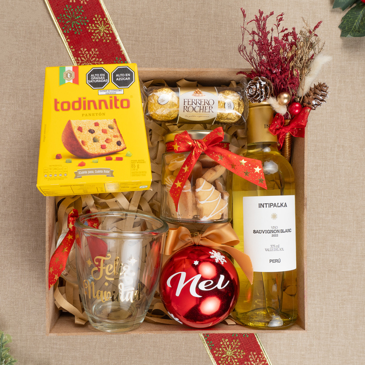 Pack navideño con vino 2