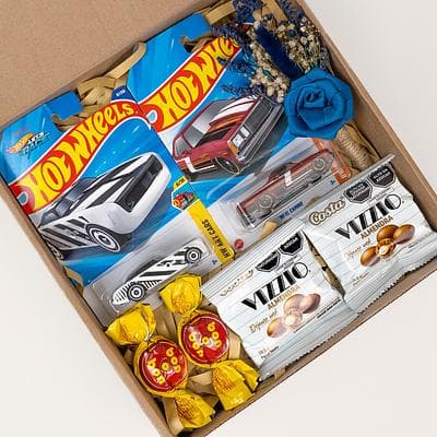 Box día del novio con carrito hot-wheels