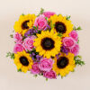 Box de rosas y girasoles