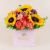 Box de claveles y girasoles